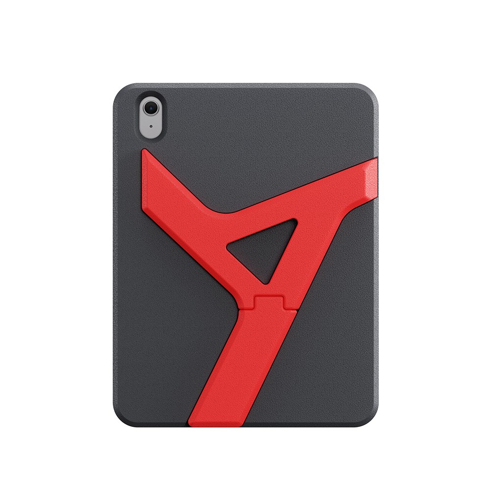 For iPad Air 11 (2025) / iPad Air (2020) / iPad Air (2022) / iPad Air 11 (2024) Case YOYOISLES Air Run Series Kickstand EVA Protective Tablet Cover - Black Red