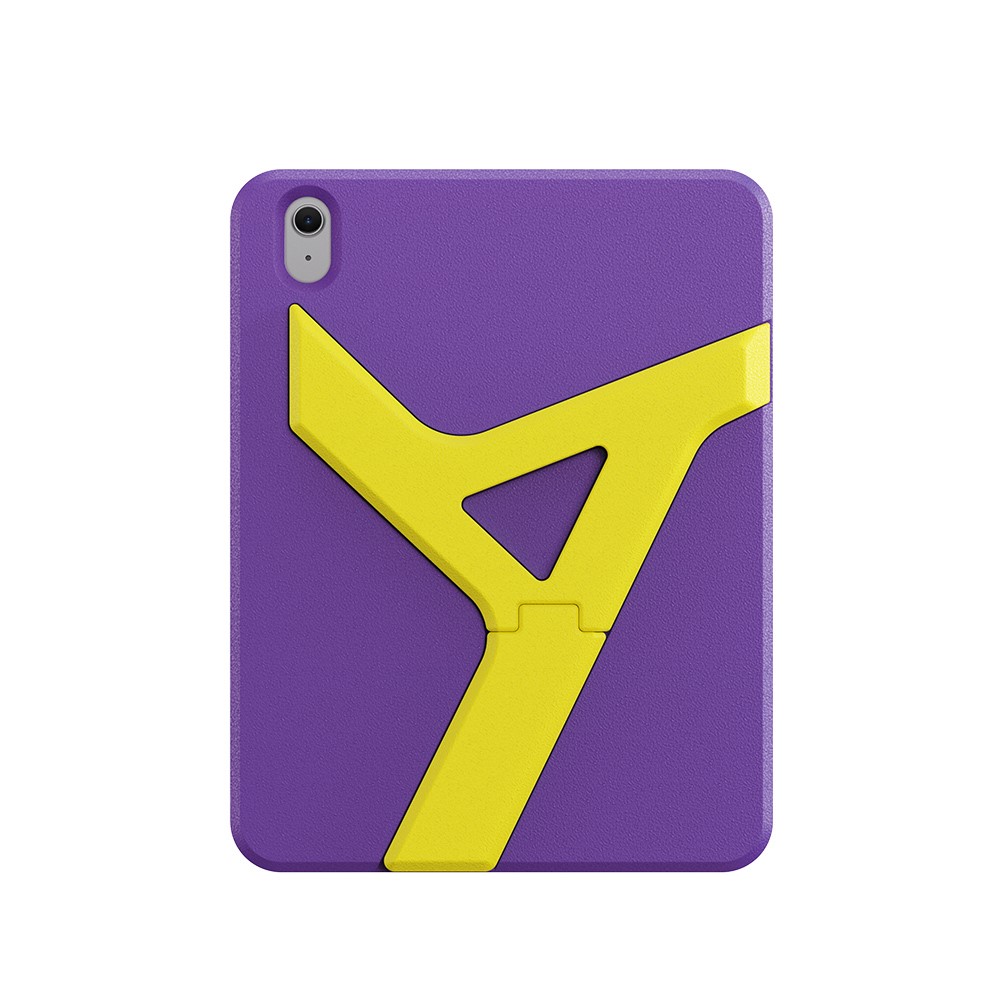 For iPad Air 11 (2025) / iPad Air (2020) / iPad Air (2022) / iPad Air 11 (2024) Case YOYOISLES Air Run Series Kickstand EVA Protective Tablet Cover - Purple Yellow