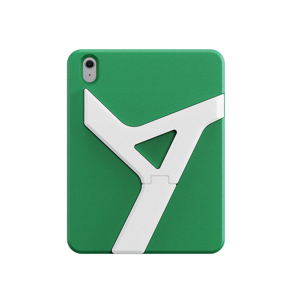 For iPad Air 11 (2025) / iPad Air (2020) / iPad Air (2022) / iPad Air 11 (2024) Case YOYOISLES Air Run Series Kickstand EVA Protective Tablet Cover - Green White