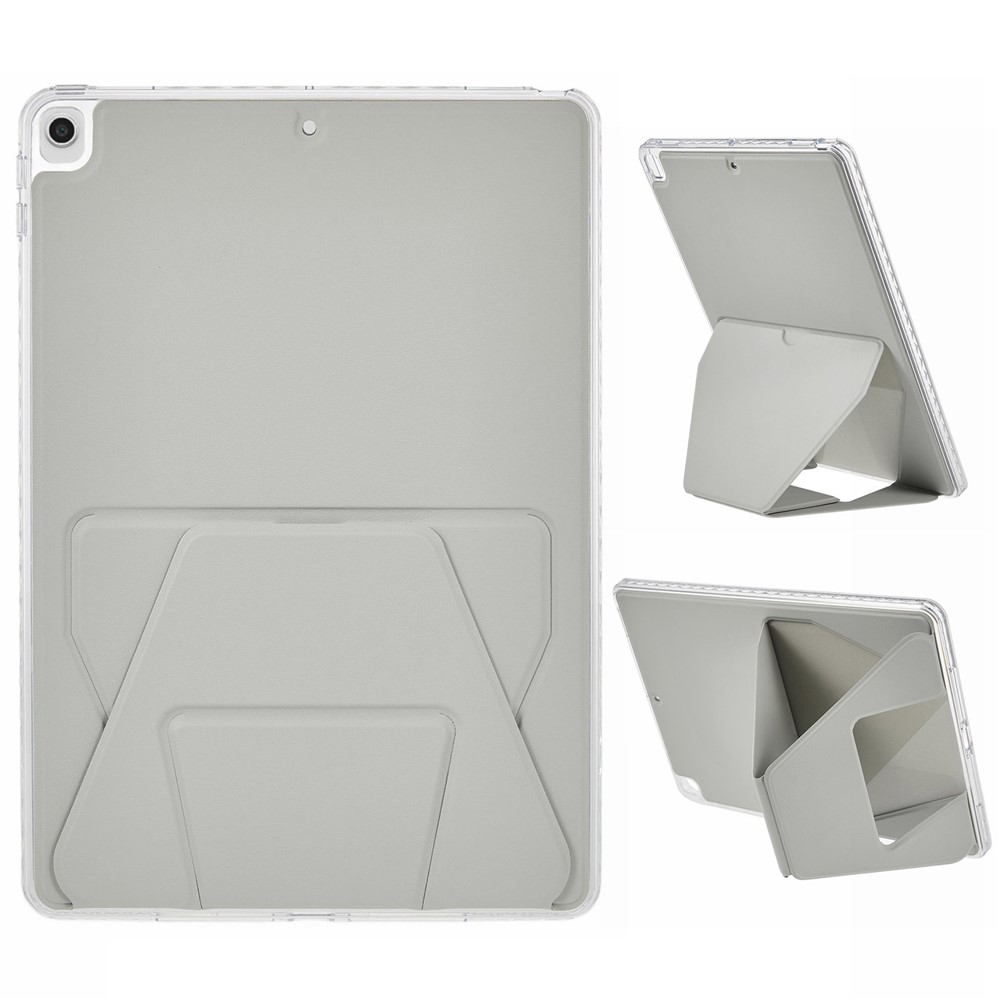 For iPad (2025)  /  10.9 (2022) Case TPU PU Leather Kickstand Tablet Cover - Grey