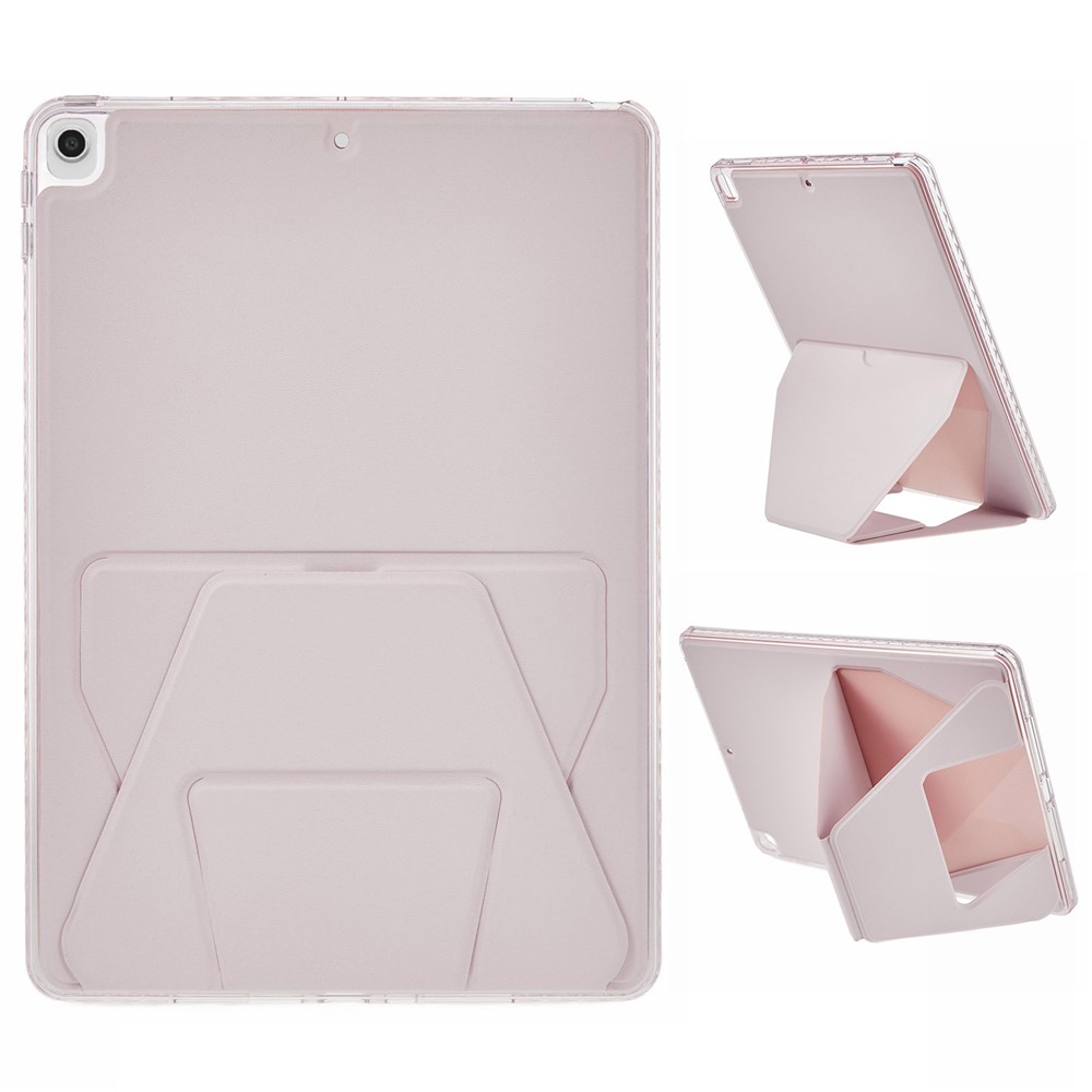 For iPad (2025)  /  10.9 (2022) Case TPU PU Leather Kickstand Tablet Cover - Pink
