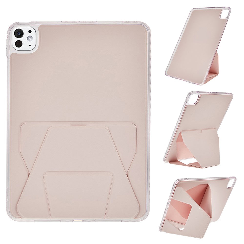 For iPad Pro 11 (2025) / 11 (2024) Case TPU PU Leather Kickstand Tablet Cover - Pink