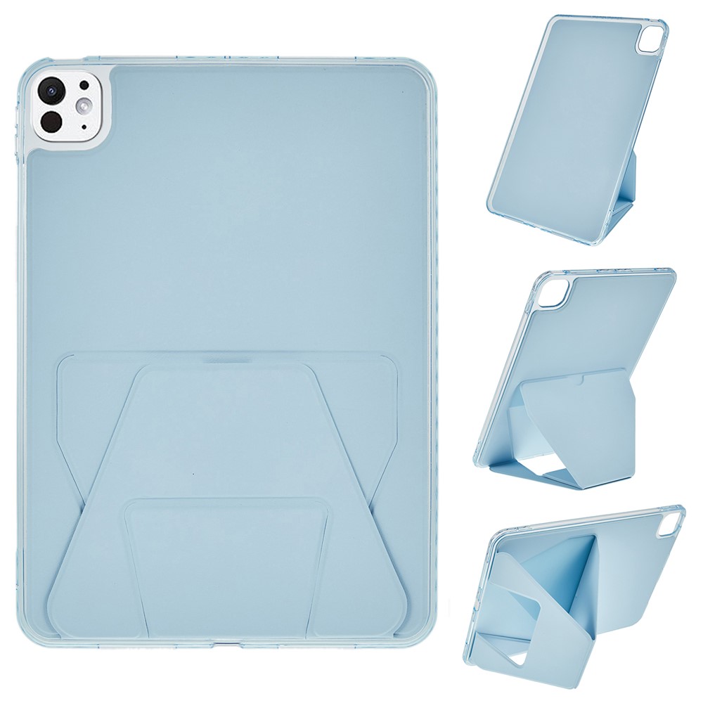 For iPad Pro 11 (2025) / 11 (2024) Case TPU PU Leather Kickstand Tablet Cover - Blue