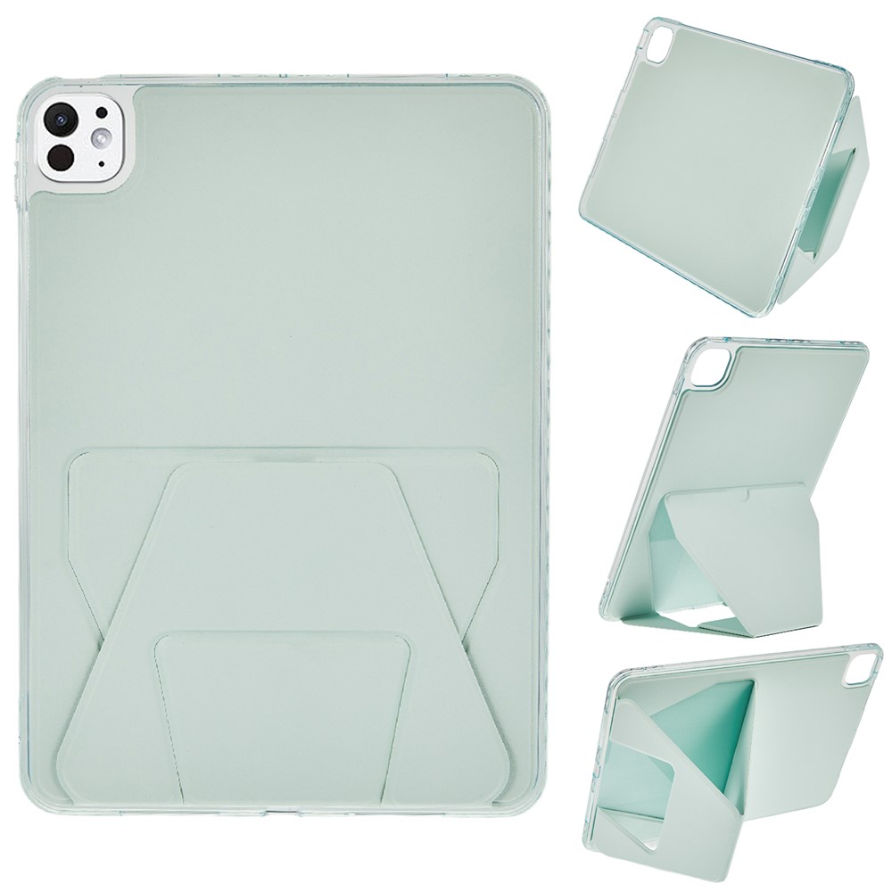 For iPad Pro 11 (2025) / 11 (2024) Case TPU PU Leather Kickstand Tablet Cover - Green