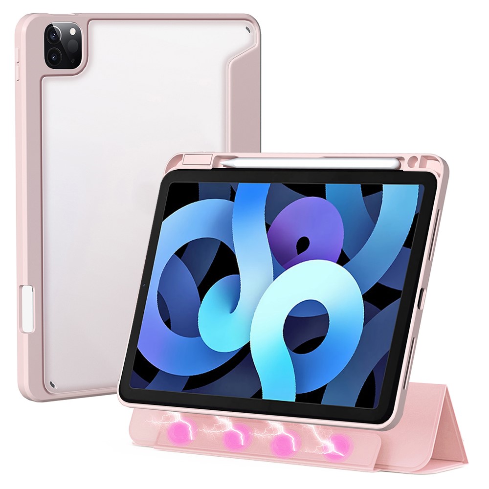 Tablet Case For iPad Air 11 (2025) / (2024) / Air (2022) / (2020) / Pro 11 (2022) / (2021) / (2020) / (2018) , Magnetic Detachable Cover with Pencil Holder - Pink