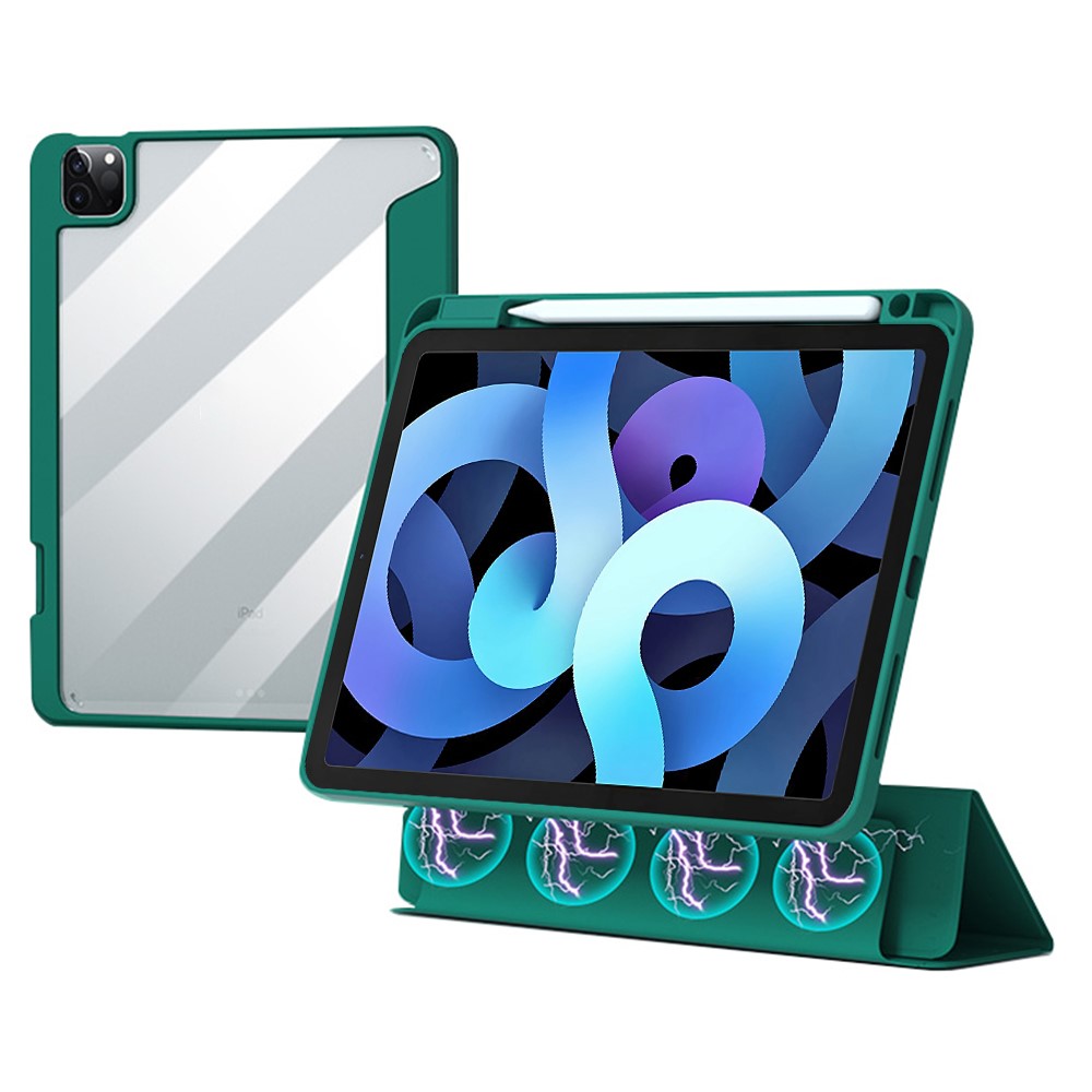 Tablet Case For iPad Air 11 (2025) / (2024) / Air (2022) / (2020) / Pro 11 (2022) / (2021) / (2020) / (2018) , Magnetic Detachable Cover - Midnight Green