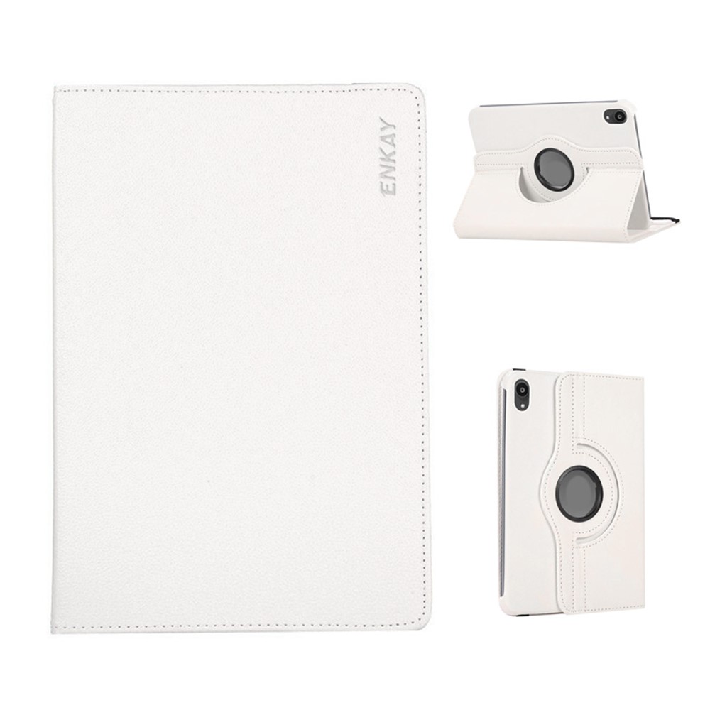 For iPad mini (2024) / iPad mini (2021) Tablet Case ENKAY HAT PRINCE Litchi Texture PU Leather Cover Stand - White