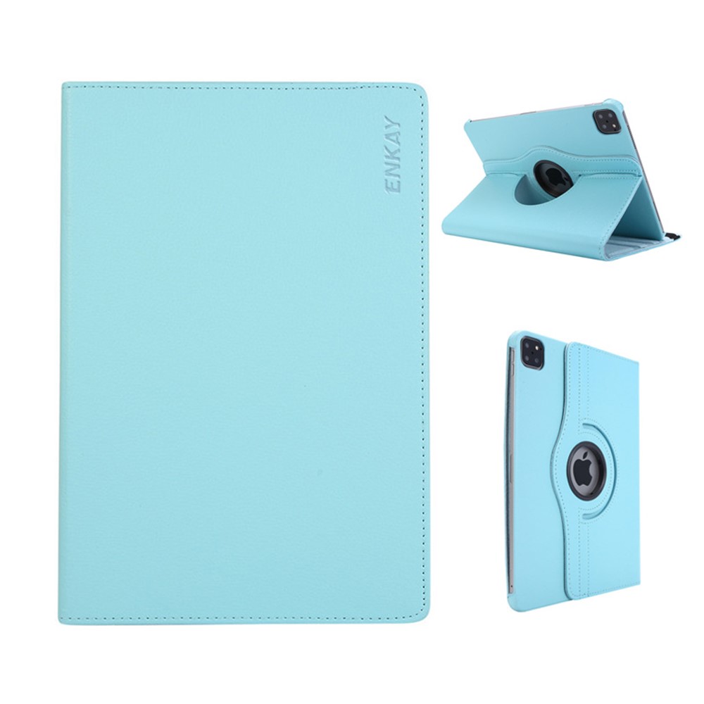 For iPad mini (2024) / iPad mini (2021) Tablet Case ENKAY HAT PRINCE Litchi Texture PU Leather Cover Stand - Light Blue