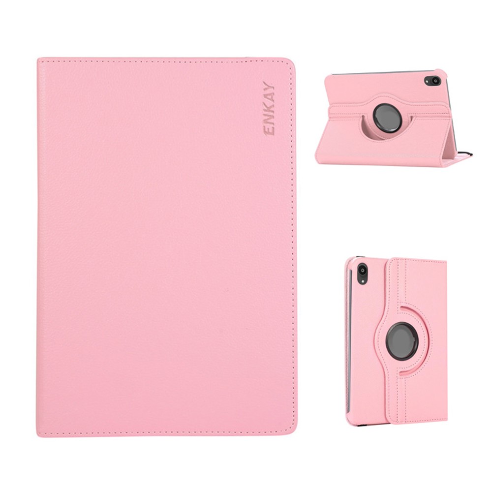 For iPad 10.9 (2022) / iPad (2025) Tablet Case ENKAY HAT PRINCE Litchi Texture PU Leather Cover Stand - Pink