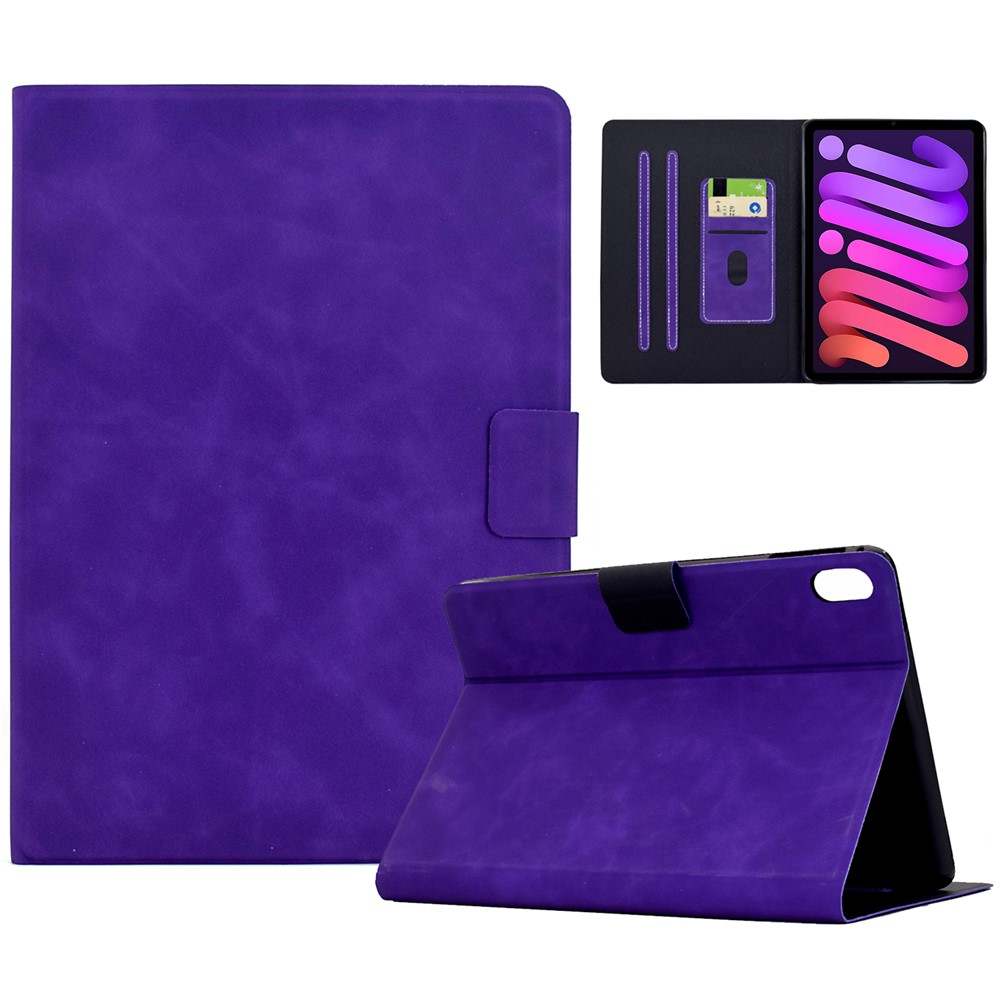 For iPad mini (2024) / (2021) Case PU Leather Tablet Cover with Card Slots - Purple