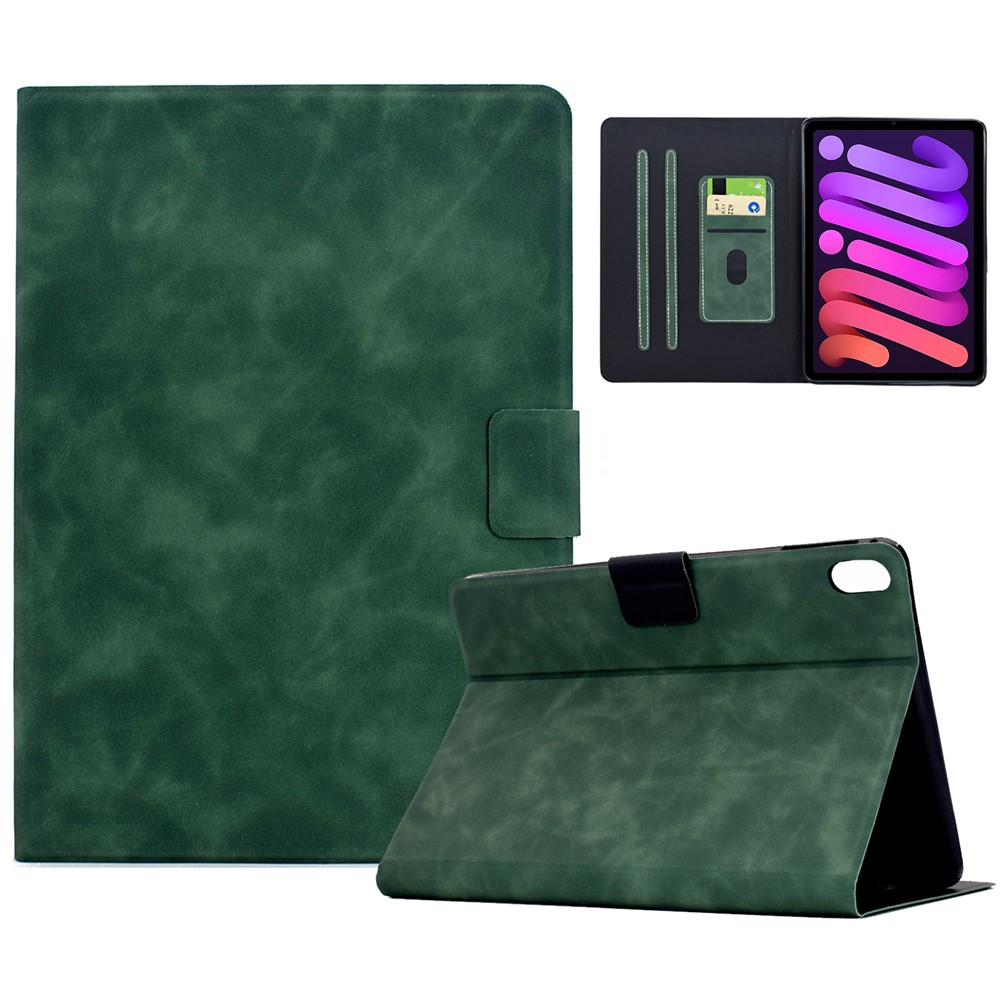 For iPad mini (2024) / (2021) Case PU Leather Tablet Cover with Card Slots - Green