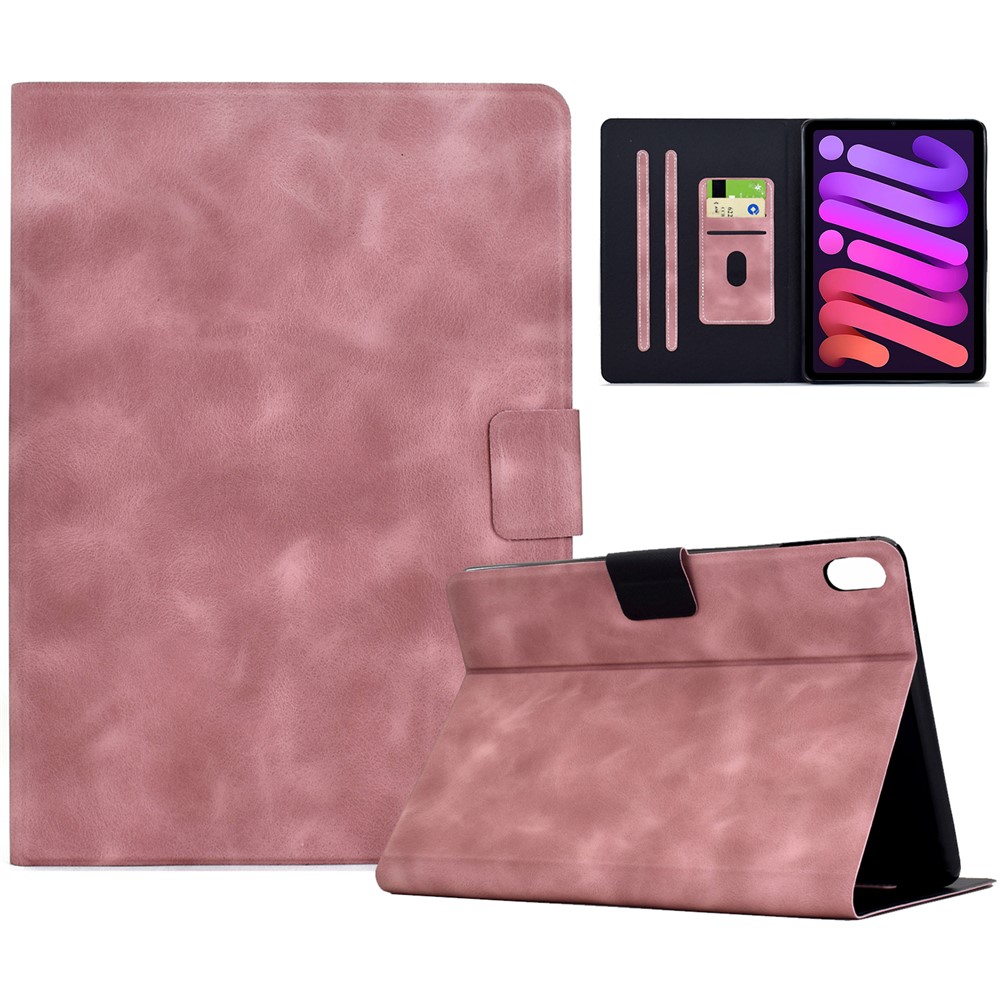 For iPad mini (2024) / (2021) Case PU Leather Tablet Cover with Card Slots - Pink