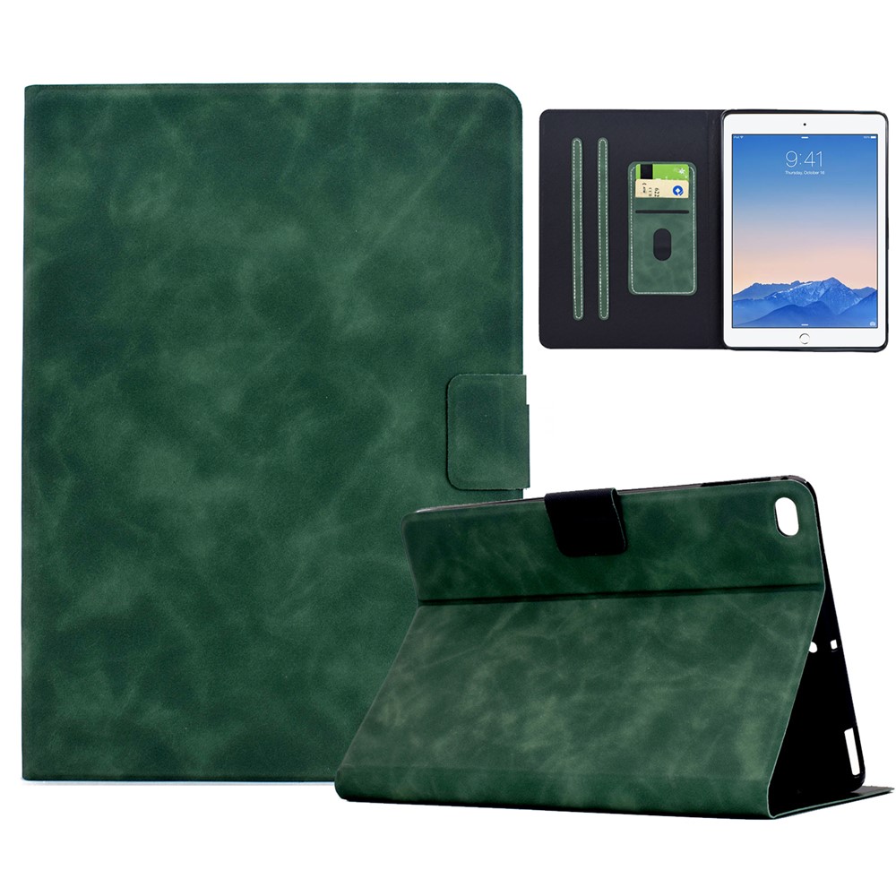 Tablet Case For iPad 9.7-inch (2018) / (2017) / Air 2 / Air (2013) PU Leather Cover with Card Slots - Green