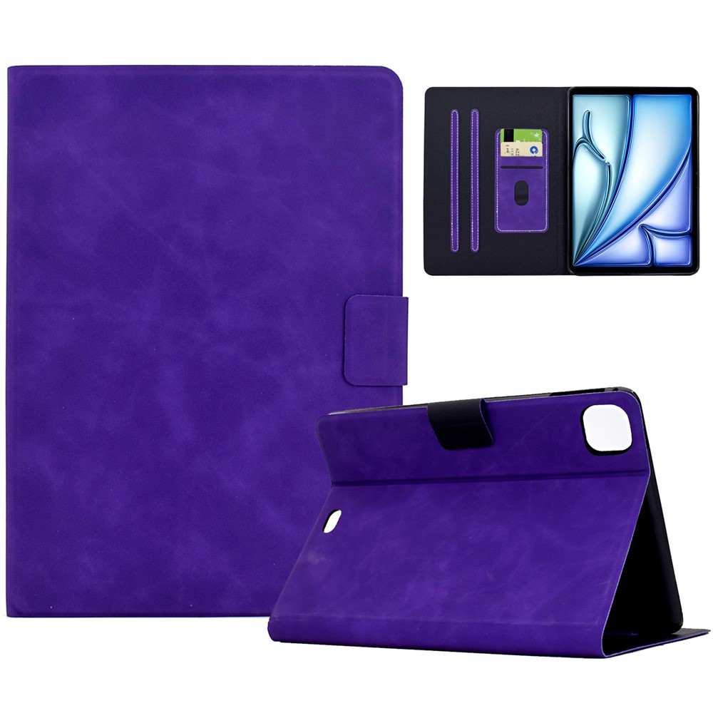 Tablet Case For iPad Air 11 (2025) / (2024) / Air (2022) / (2020) / Pro 11 (2022) / (2021) / (2020) / (2018) , PU Leather Cover with Card Slots - Purple