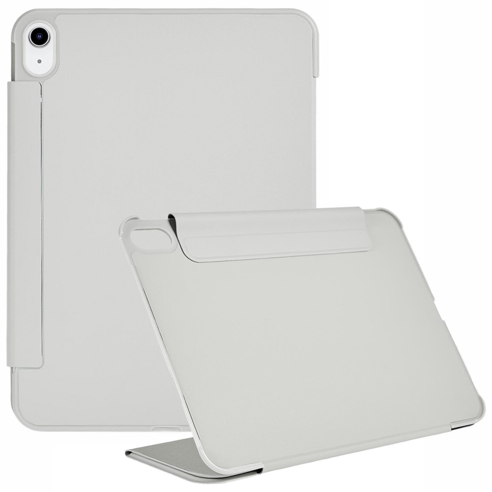 For iPad (2025) / iPad 10.9 (2022) Case Y-Shape Stand PU Leather Flip Tablet Cover with Auto Wake / Sleep - Grey