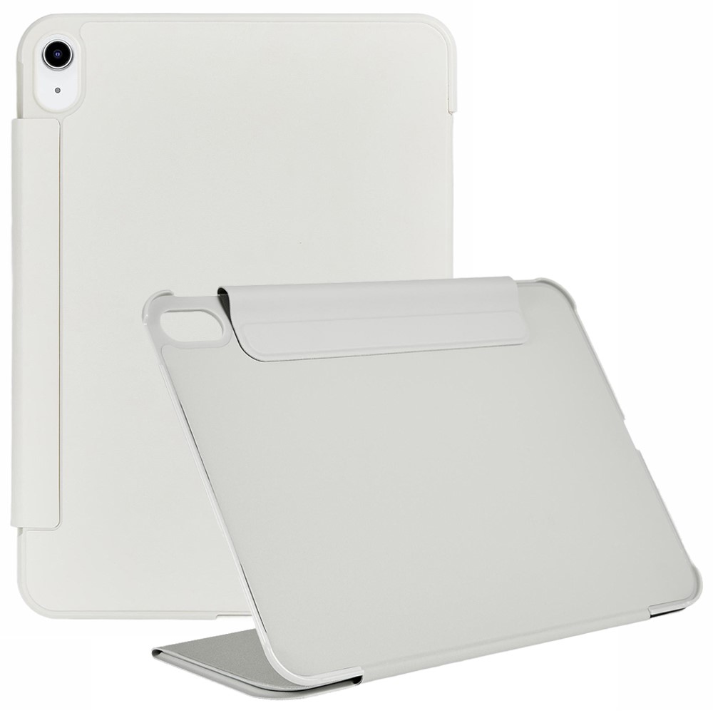 For iPad (2025) / iPad 10.9 (2022) Case Y-Shape Stand PU Leather Flip Tablet Cover with Auto Wake / Sleep - Beige