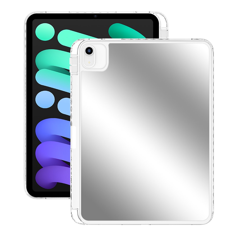 Mirror Acrylic TPU Tablet Case with Pen Slot For iPad Air 11 (2025)  /  (2024)  /  Air (2022)  /  (2020)  /  Pro 11 (2022)  /  (2021)  /  (2020)  /  (2018) - White