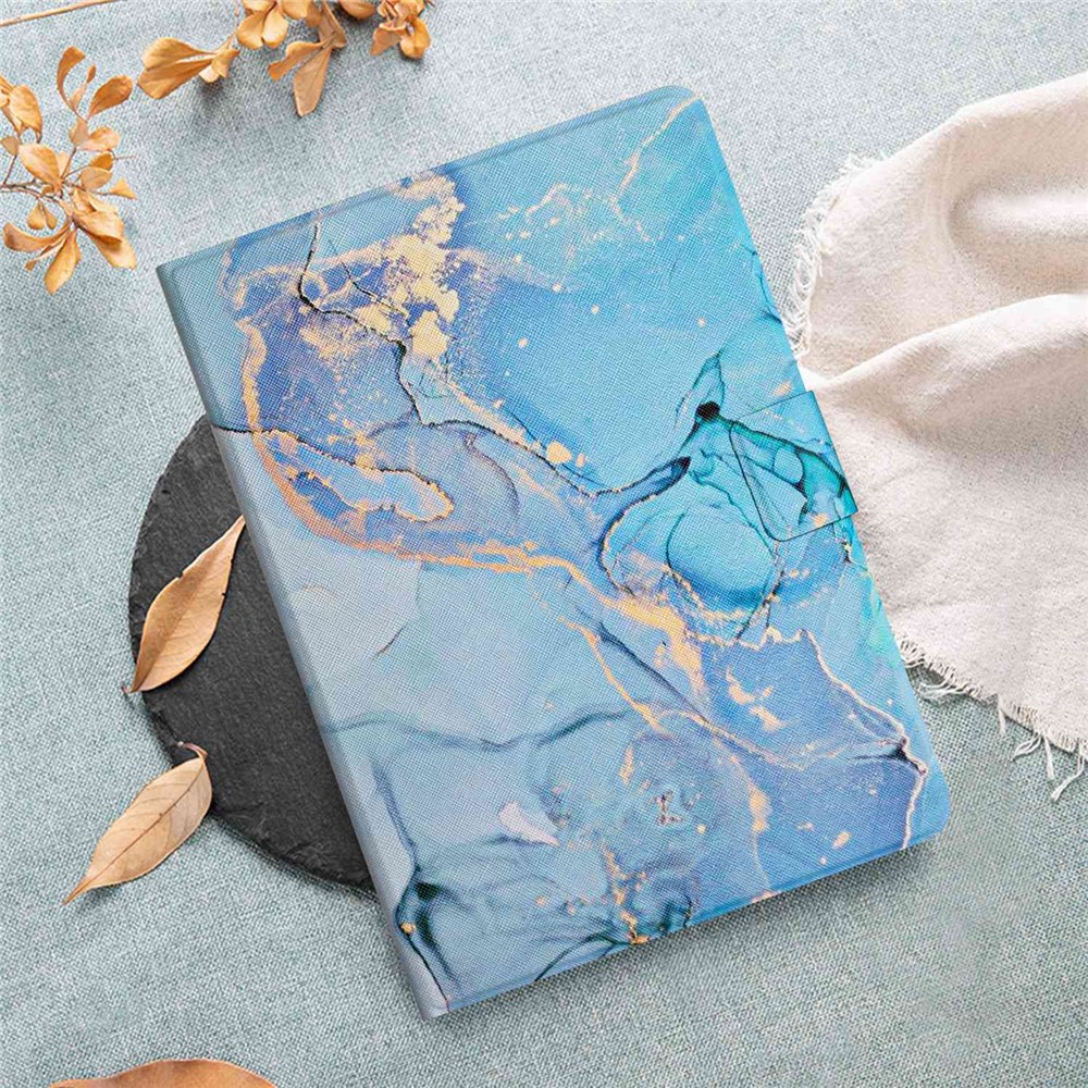 For iPad Pro 11-inch (2018) / (2020) / iPad Air (2022) / (2020) Marble Pattern PU Leather Tablet Case Auto Wake / Sleep Cover with Stand Card Holder - Blue Marble-5