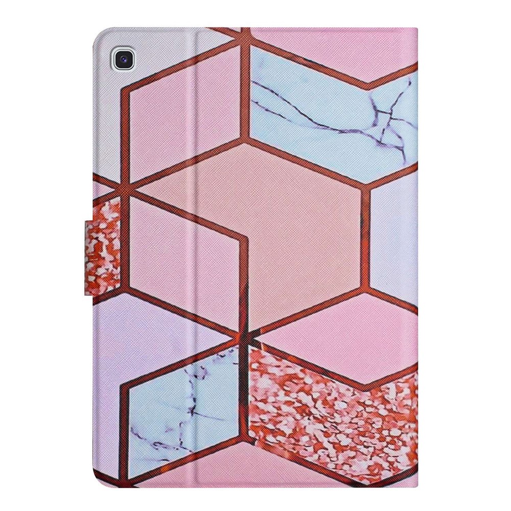 For Samsung Galaxy Tab A7 10.4 (2020) SM-T500 / SM-T505 Stand Card Holder Tablet Cover Marble Pattern PU Leather Shockproof Case - Splicing Marble-7