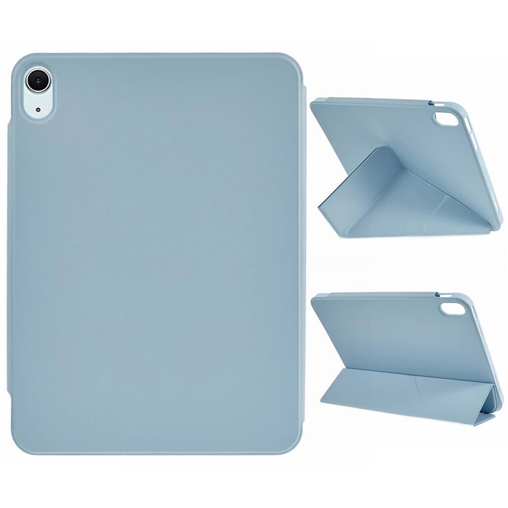 For iPad (2025) / iPad 10.9 (2022) Case Origami Stand PU Leather + TPU Tablet Cover - Blue