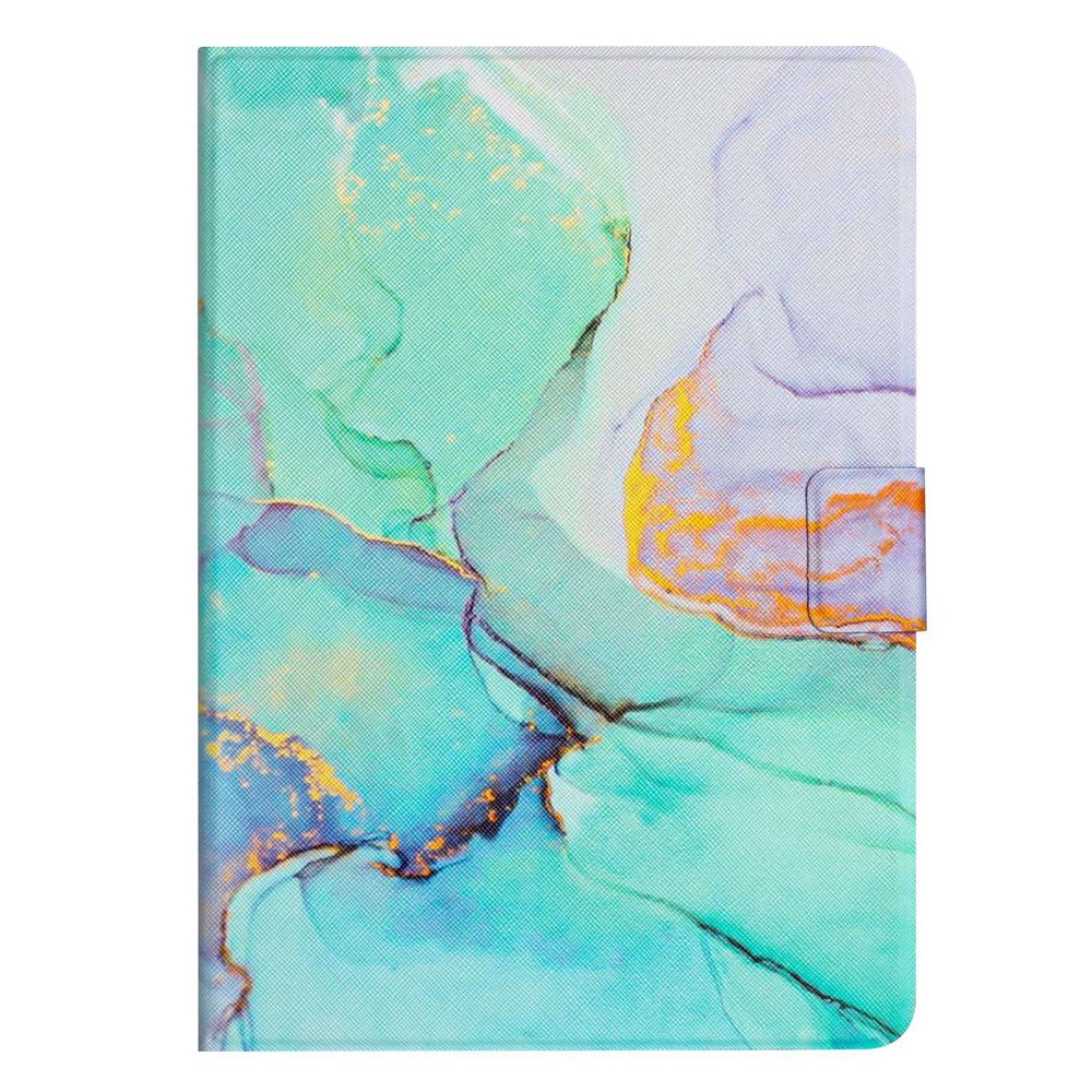For iPad 9.7-inch (2018) / (2017) / iPad Air (2013) / Air 2 Stand Card Holder Marble Pattern Case PU Leather Tablet Cover with Auto Wake / Sleep - Green Marble-6