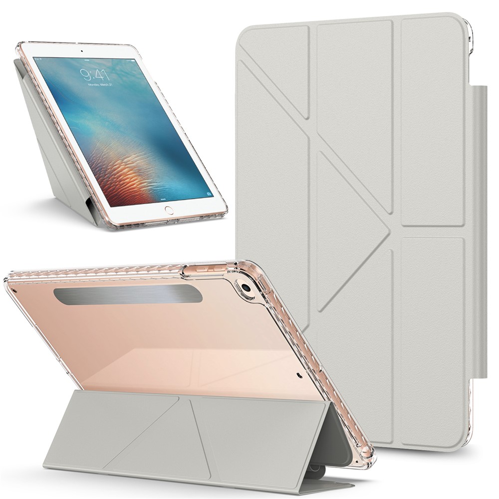 Tablet Case For iPad 9.7-inch (2018)  /  (2017)  /  Air 2  /  Air (2013) Stand Magnetic Detachable PU Leather Cover with Auto Wake  /  Sleep - Grey