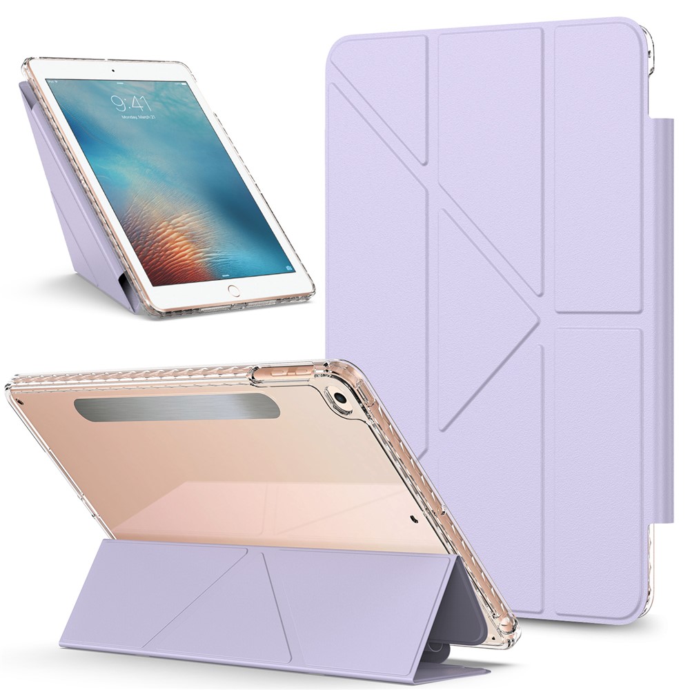 Tablet Case For iPad 9.7-inch (2018)  /  (2017)  /  Air 2  /  Air (2013) Stand Magnetic Detachable PU Leather Cover with Auto Wake  /  Sleep - Purple