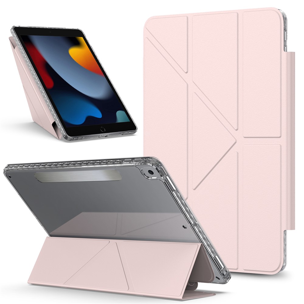 Tablet Case For iPad 10.2 (2021)  /  (2020)  /  (2019)  /  Air 10.5 inch (2019) Stand Magnetic Detachable Leather Cover with Auto Wake  /  Sleep - Pink