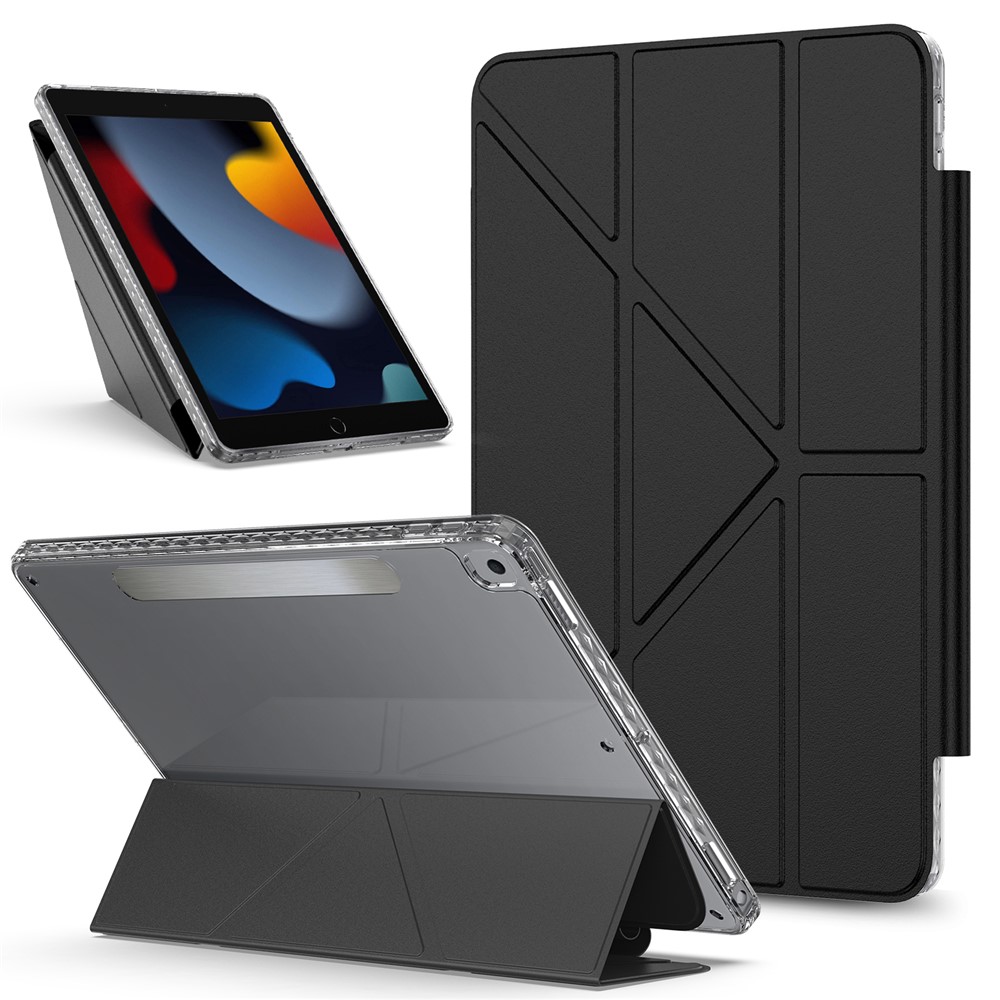 Tablet Case For iPad 10.2 (2021)  /  (2020)  /  (2019)  /  Air 10.5 inch (2019) Stand Magnetic Detachable Leather Cover with Auto Wake  /  Sleep - Black