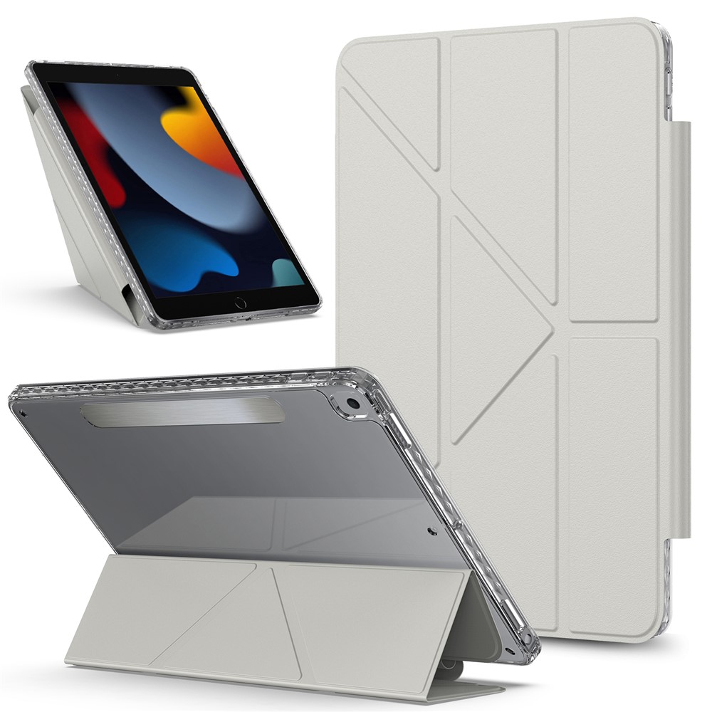 Tablet Case For iPad 10.2 (2021)  /  (2020)  /  (2019)  /  Air 10.5 inch (2019) Stand Magnetic Detachable Leather Cover with Auto Wake  /  Sleep - Grey