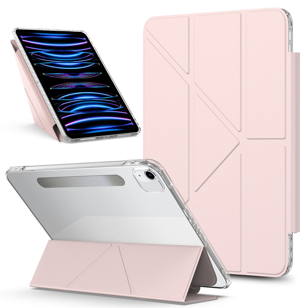 Tablet Case for iPad Air 11 (2025)/(2024)/Air (2022)/(2020)/Pro 11-inch (2018) Magnetic Clasp PU Leather Stand Cover - Pink