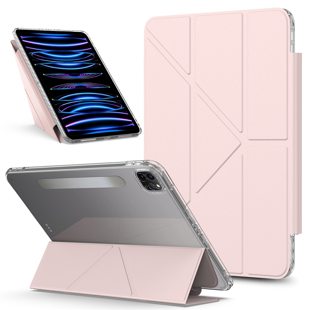 Tablet Case For iPad Pro 11 (2022)  /  (2021)  /  (2020) Stand Magnetic Detachable PU Leather Cover with Auto Wake  /  Sleep - Pink