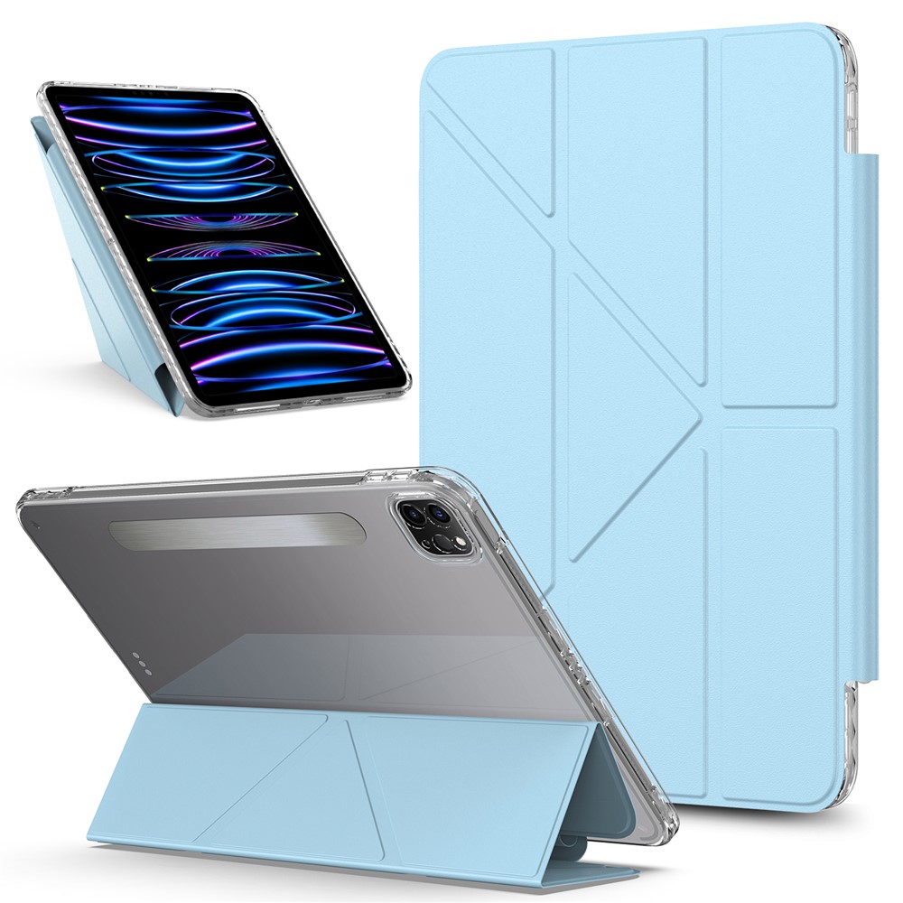 Tablet Case For iPad Pro 11 (2022) / (2021) / (2020) Stand Magnetic Detachable PU Leather Cover with Auto Wake / Sleep - Baby Blue