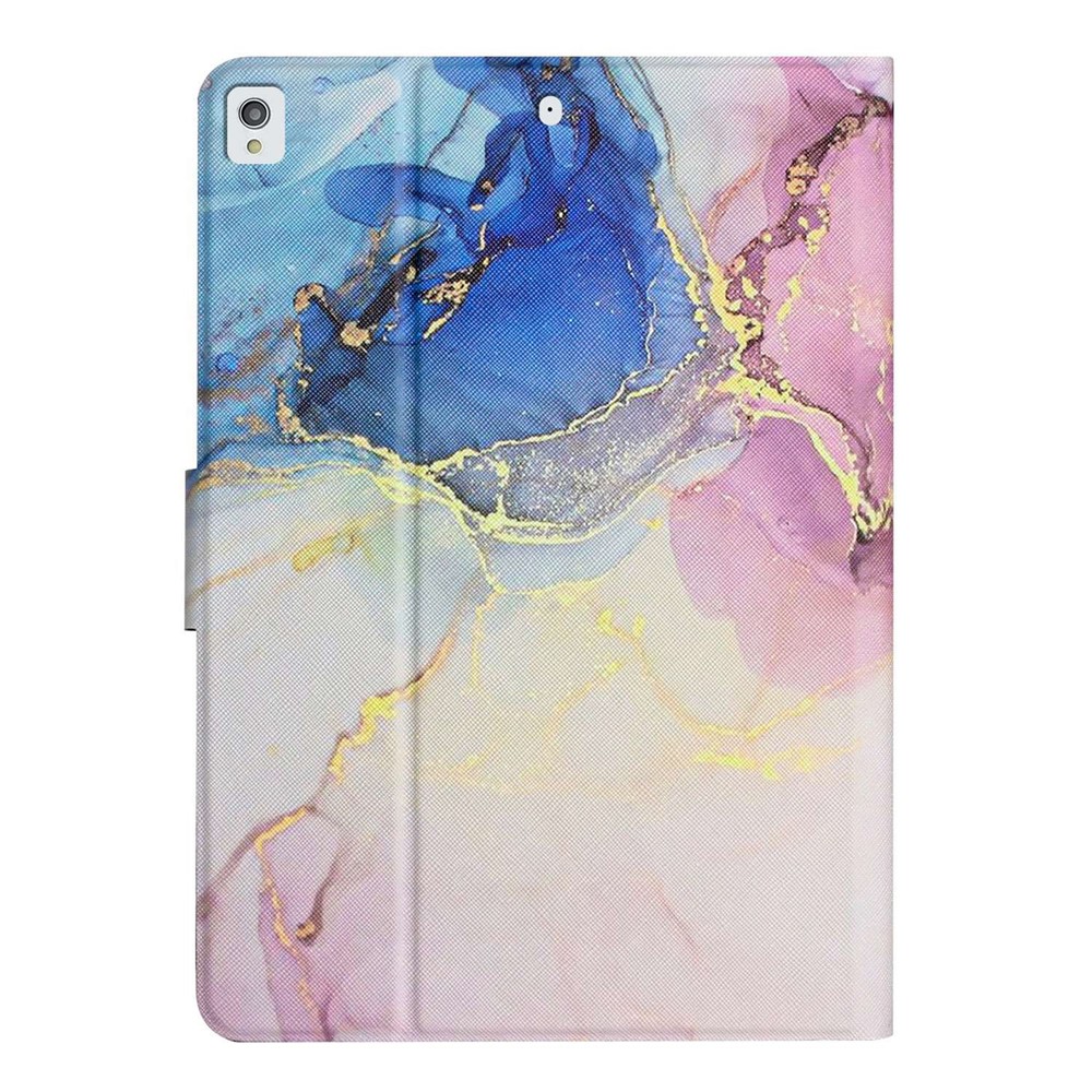 For iPad 10.2 (2021) / (2020) / iPad Air 10.5 inch (2019) Marble Pattern Printing Stand Leather Tablet Case with Card Holder and Auto Wake / Sleep - Pink Blue Marble-7