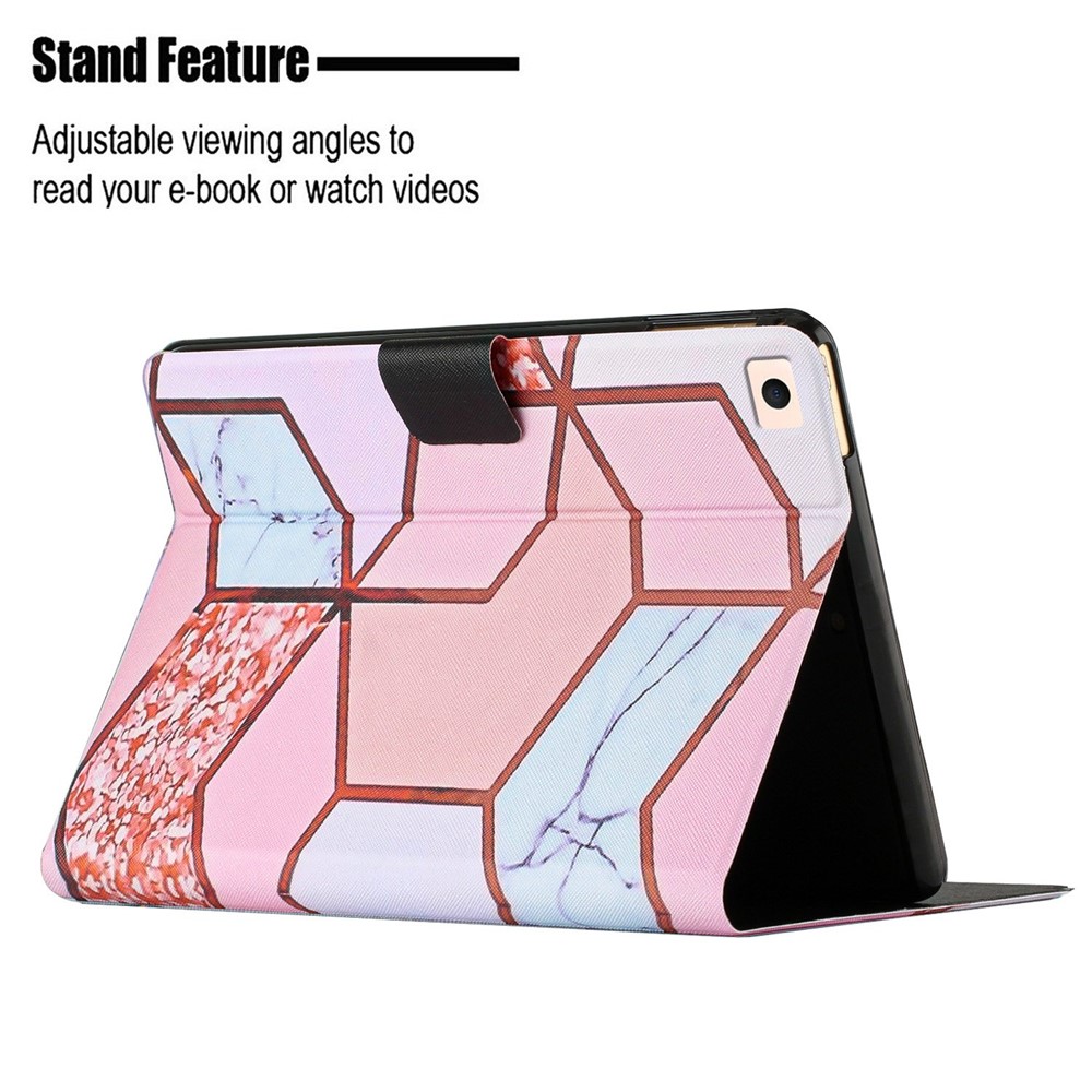 For iPad mini (2019) 7.9 inch / iPad mini 4 / 3 / 2 / 1 Marble Pattern Leather Tablet Stand Case Card Slot Protective Cover with Auto Wake / Sleep - Splicing Marble-3