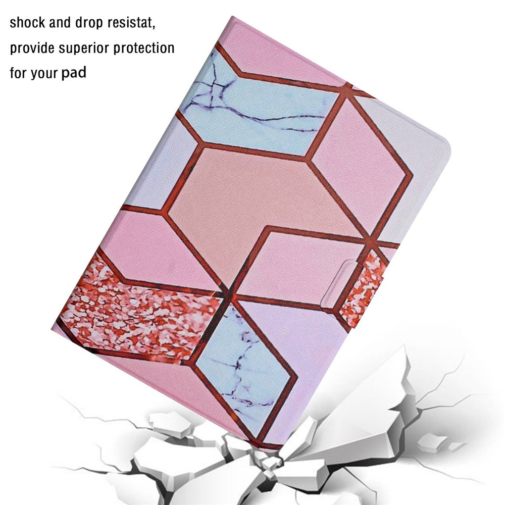 For iPad mini (2019) 7.9 inch / iPad mini 4 / 3 / 2 / 1 Marble Pattern Leather Tablet Stand Case Card Slot Protective Cover with Auto Wake / Sleep - Splicing Marble-4
