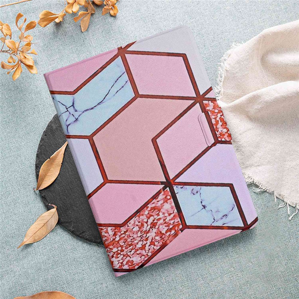 For iPad mini (2019) 7.9 inch / iPad mini 4 / 3 / 2 / 1 Marble Pattern Leather Tablet Stand Case Card Slot Protective Cover with Auto Wake / Sleep - Splicing Marble-5