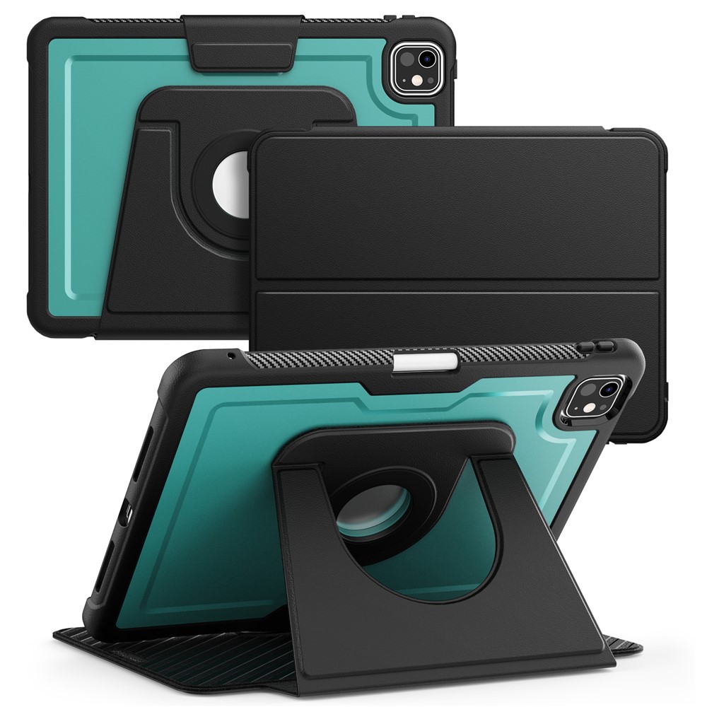 For iPad Pro 11 (2025) / 11 (2024) Tablet Case Detachable PC + TPU + PU Leather Flip Cover - Dark Green