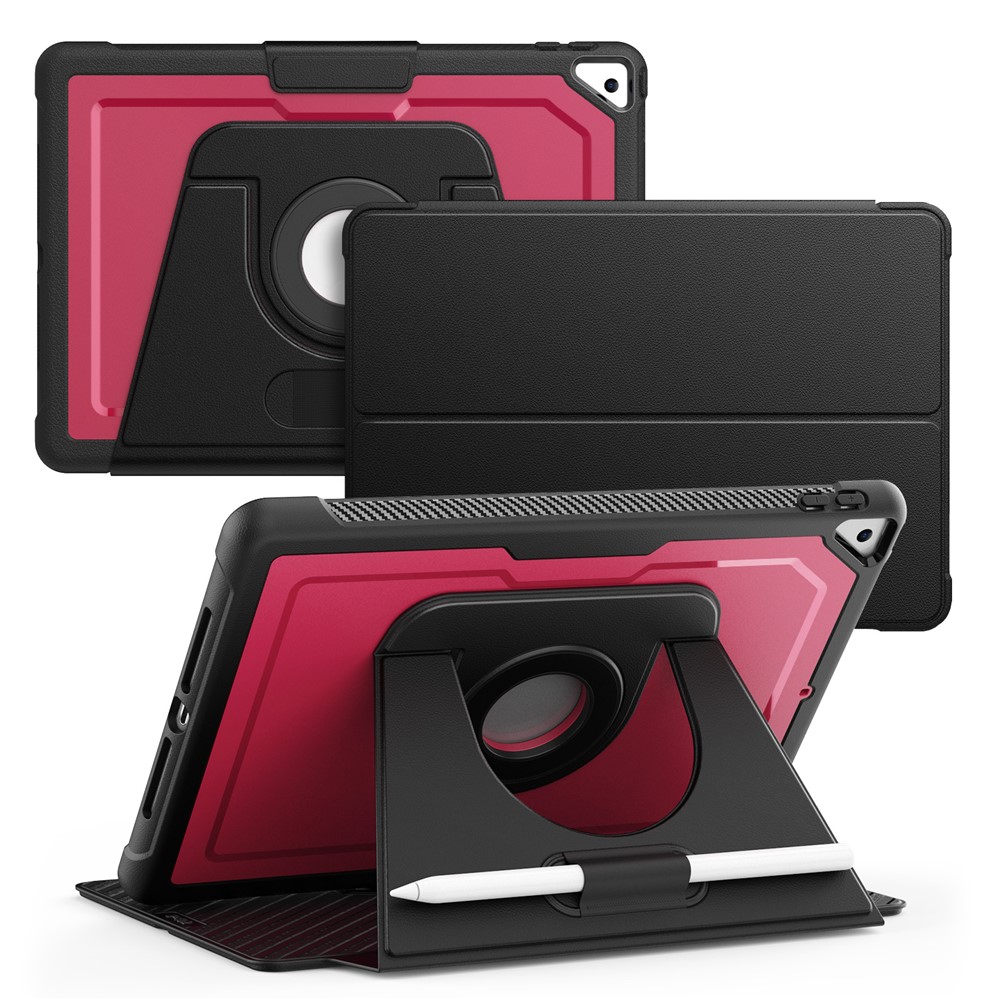 Tablet Case for iPad 10.2 (2021) / (2019) / (2020) / Pro 10.5-inch (2017) / Air 10.5 inch (2019) Detachable PU Leather Flip Cover - Wine Red