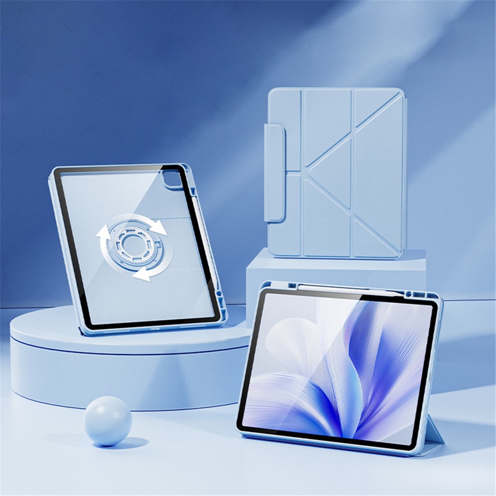 Tablet Case For iPad Pro 11 (2022) / (2021) / (2020) / (2018) , Folding Stand Magnetic Detachable Cover with Auto Sleep Wake - Blue