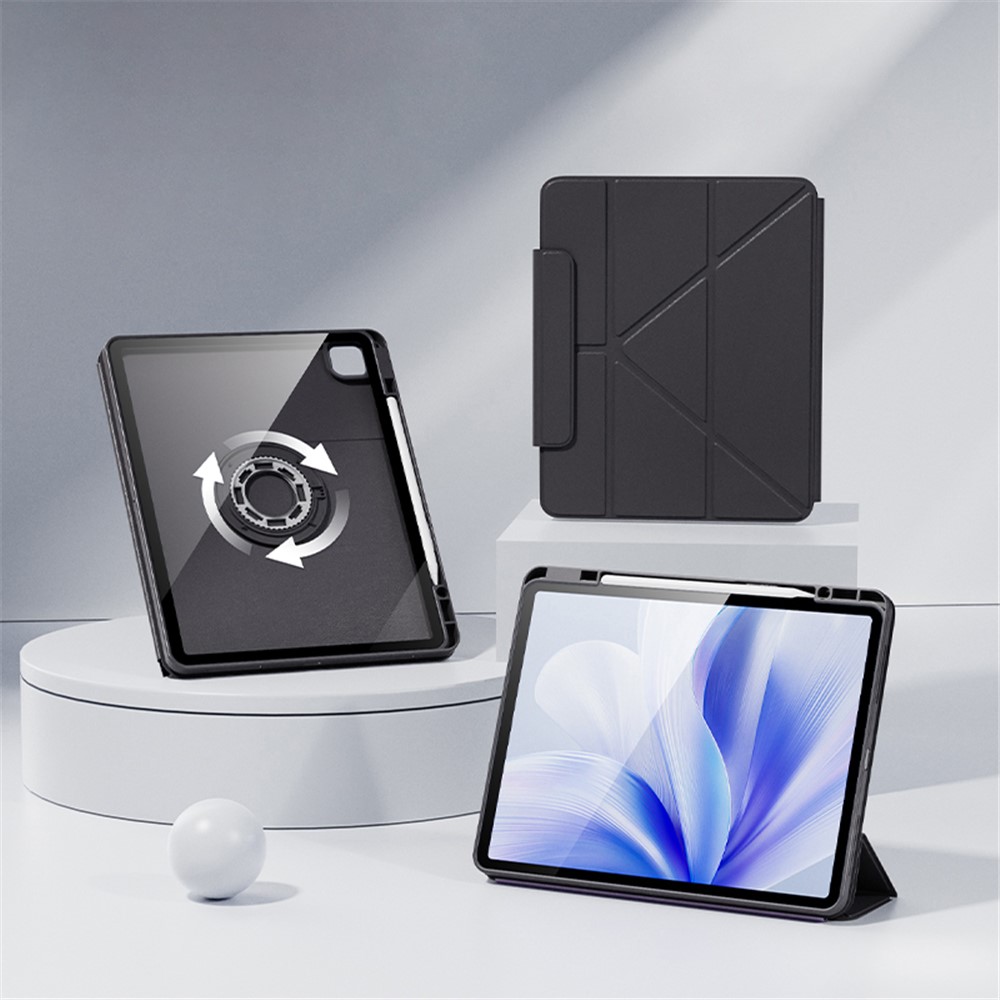 Tablet Case For iPad Pro 11 (2022) / (2021) / (2020) / (2018) , Folding Stand Magnetic Detachable Cover with Auto Sleep Wake - Black