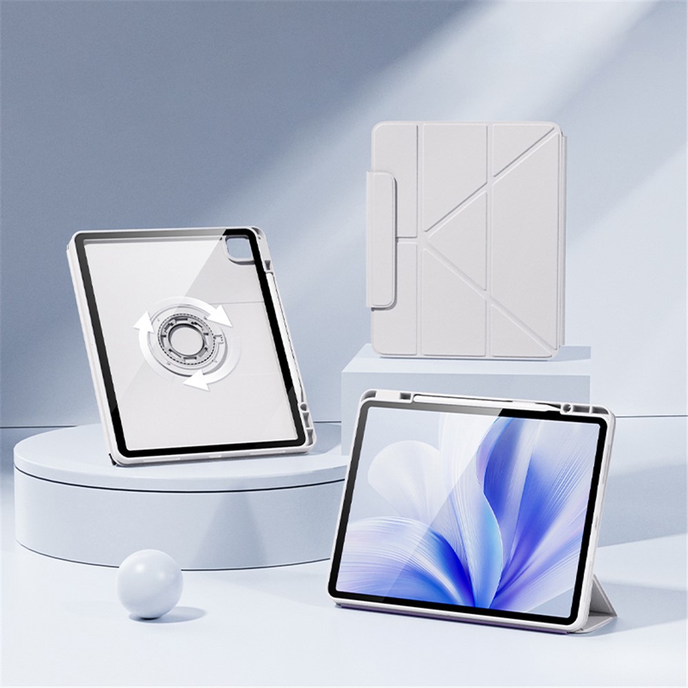 For iPad Pro 11 (2025) / 11 (2024) Case Folding Stand Magnetic Detachable Tablet Cover with Auto Sleep Wake - Grey