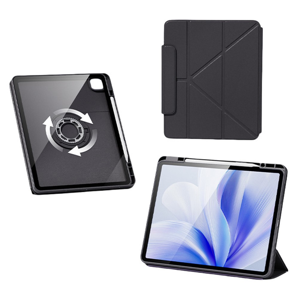 For iPad Pro 13 (2025) / 13 (2024) Case Folding Stand Magnetic Detachable Tablet Cover with Auto Sleep Wake - Black