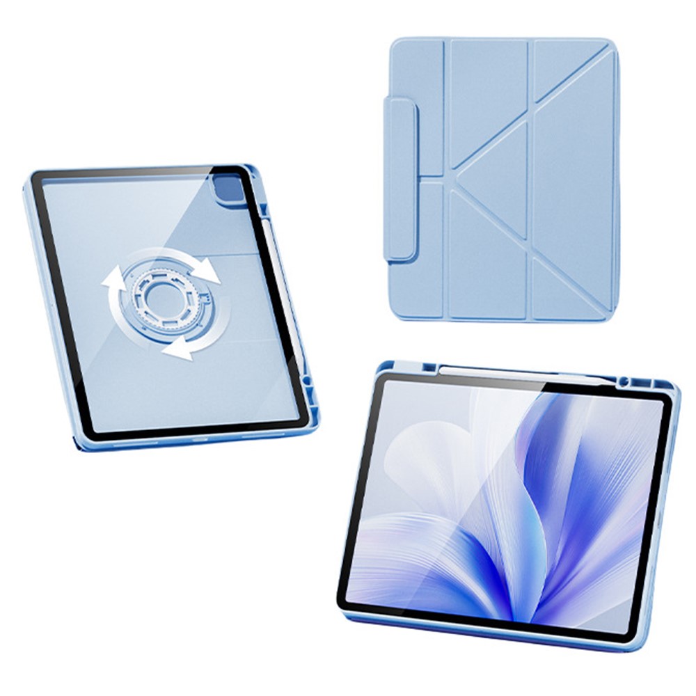For iPad Pro 13 (2025) / 13 (2024) Case Folding Stand Magnetic Detachable Tablet Cover with Auto Sleep Wake - Blue