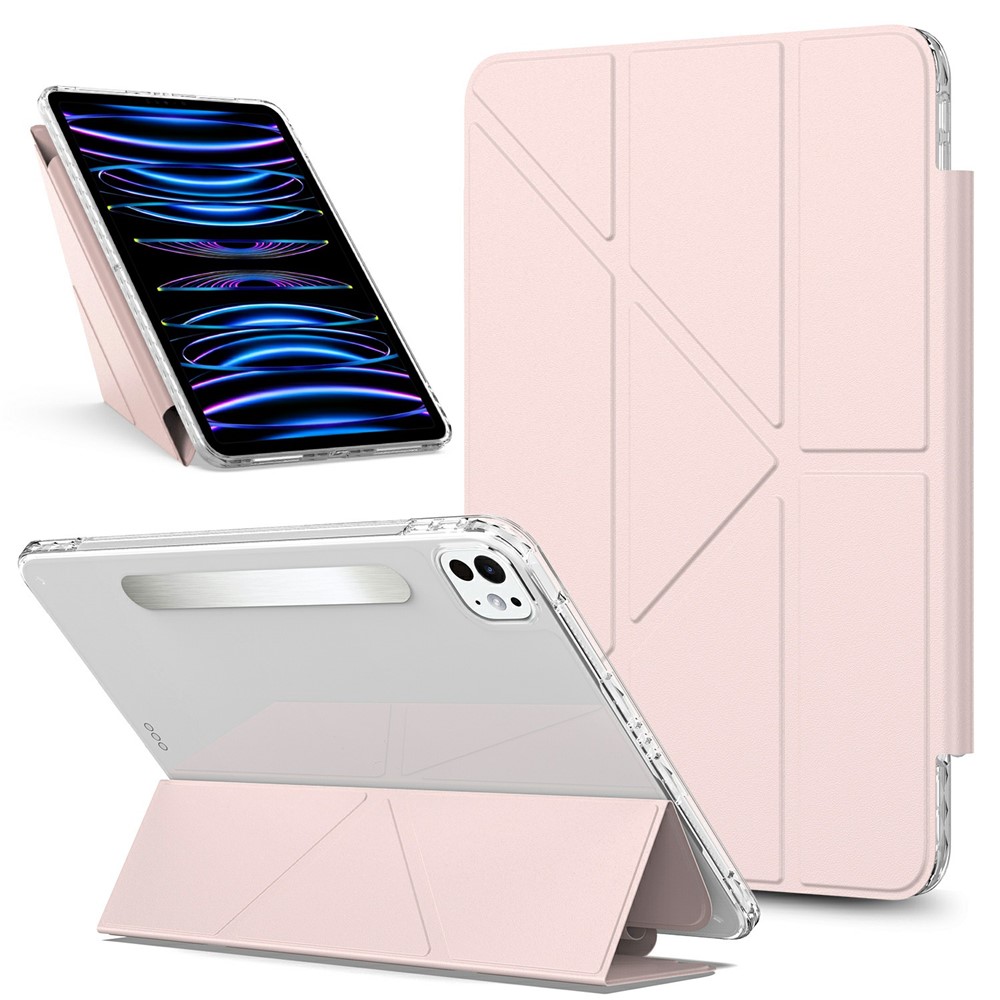 For iPad Pro 11 (2025) / 11 (2024) Tablet Case Stand Magnetic Detachable PU Leather Cover with Auto Wake / Sleep - Pink
