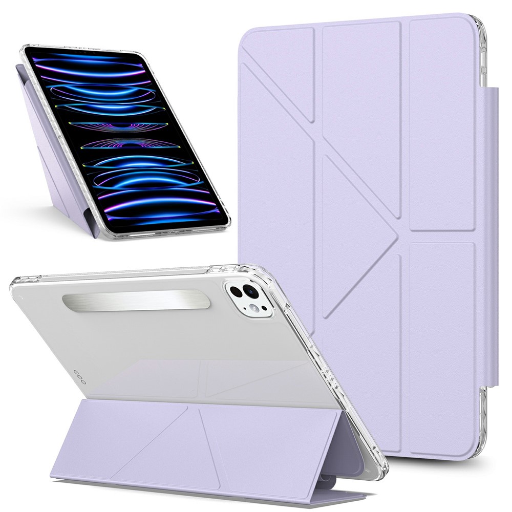 For iPad Pro 11 (2025) / 11 (2024) Tablet Case Stand Magnetic Detachable PU Leather Cover with Auto Wake / Sleep - Purple