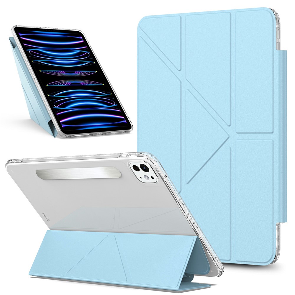 For iPad Pro 13 (2025) / 13 (2024) Tablet Case Stand Magnetic Detachable PU Leather Cover with Auto Wake / Sleep - Baby Blue