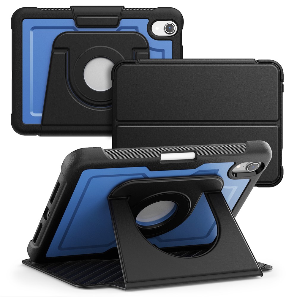 For iPad mini (2024)  /  (2021) Tablet Case Detachable PC + TPU + PU Leather Flip Cover - Blue