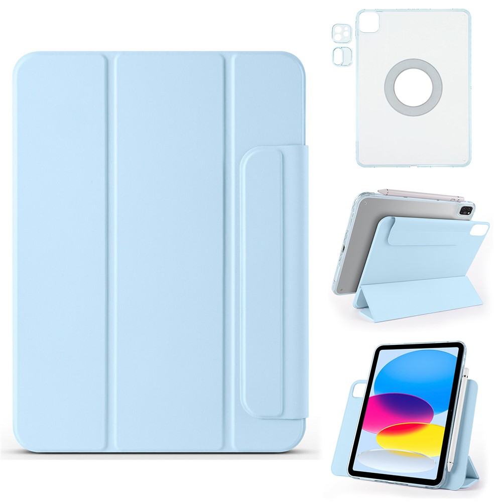 Leather Case For iPad Air 11 (2025)  /  (2024)  /  Air (2022)  /  (2020)  /  Pro 11 (2022)  /  (2020)  /  (2018) Folding Stand Magnetic Tablet Cover - Baby Blue