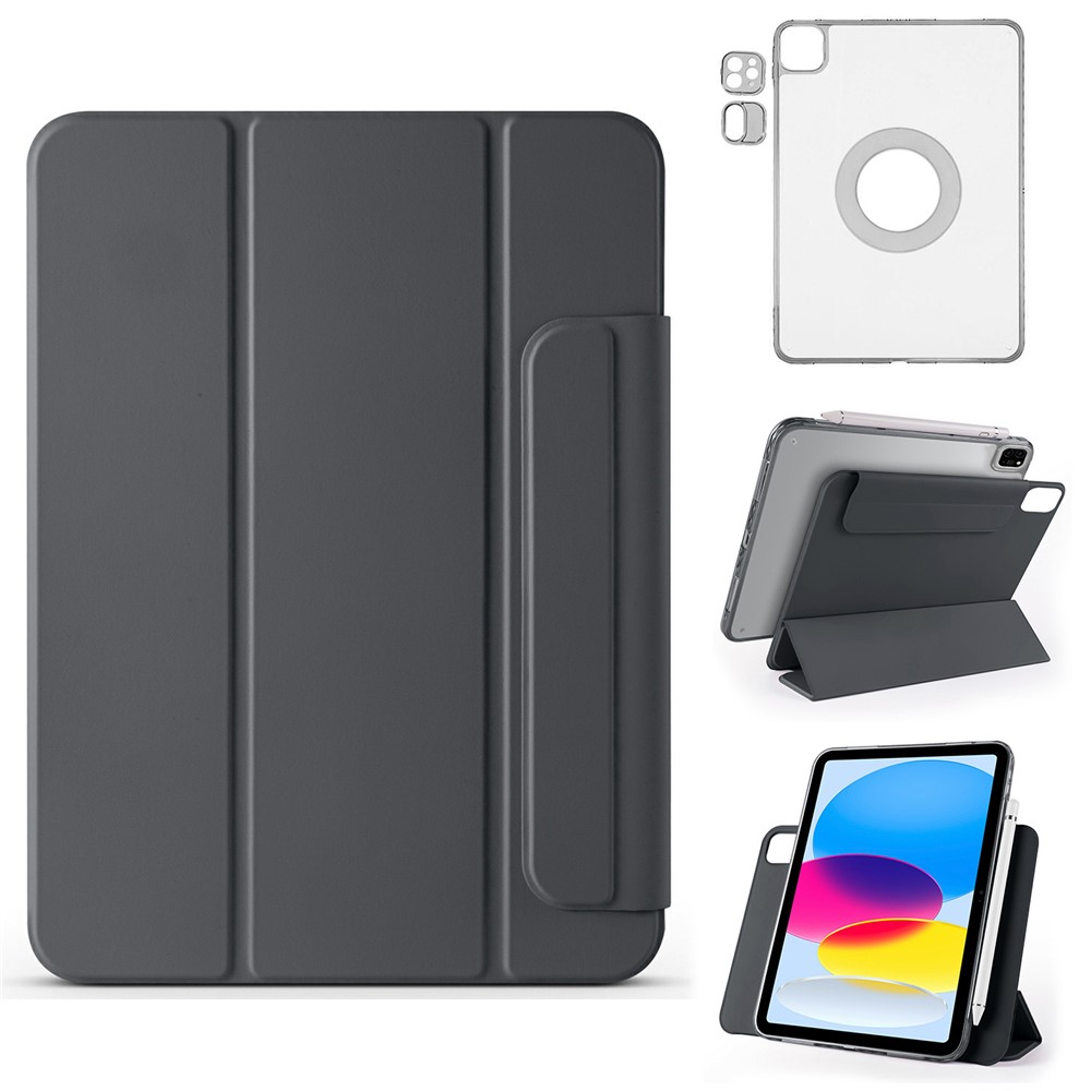 Leather Case For iPad Air 11 (2025)  /  (2024)  /  Air (2022)  /  (2020)  /  Pro 11 (2022)  /  (2020)  /  (2018) Folding Stand Magnetic Tablet Cover - Black